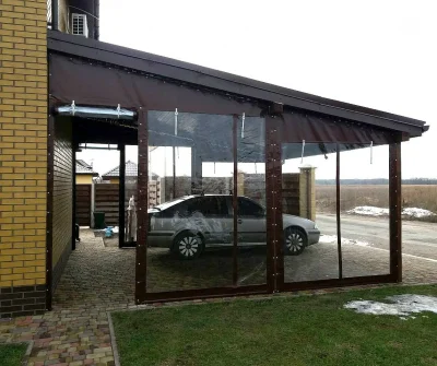 Шторы ПВХ для открытых навесов